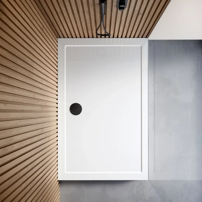 Cairo Rectangular SMC Composite Shower Tray 1400x900mm & Riser Kit