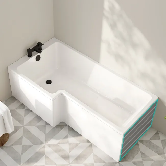 Brixton L Shaped 1700 Bath with Front Panel - Left Handed