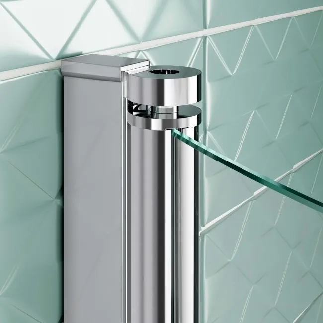 P Shaped 1500 Shower Bath with Front Panel & 4mm Screen - Left Handed