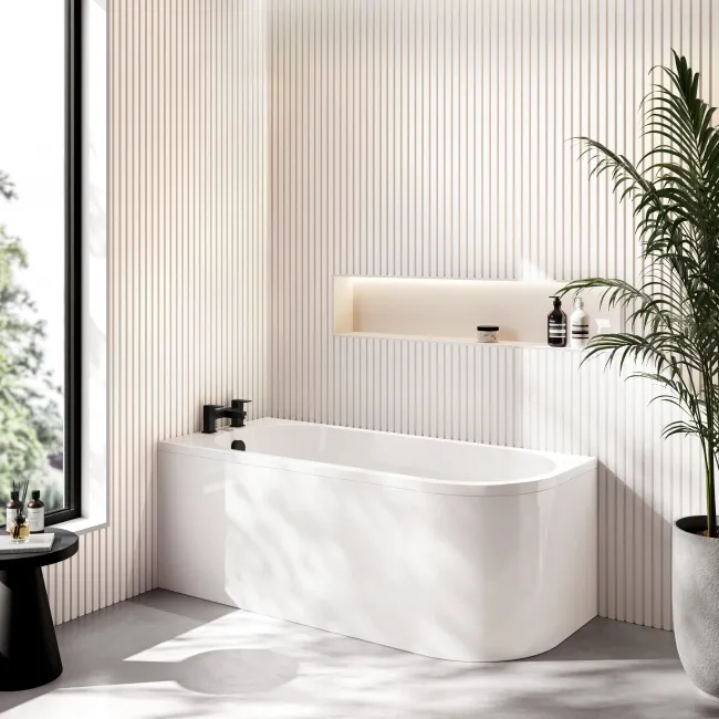 Turku 1600mm Space Saving Bath - Left Handed