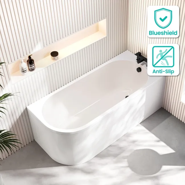 Turku 1600mm Space Saving Bath - Right Handed