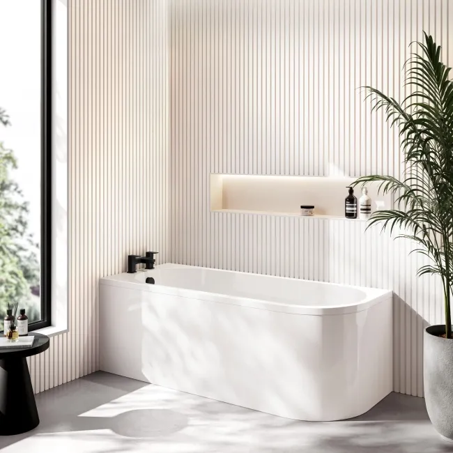 Turku 1700mm Space Saving Bath - Left Handed