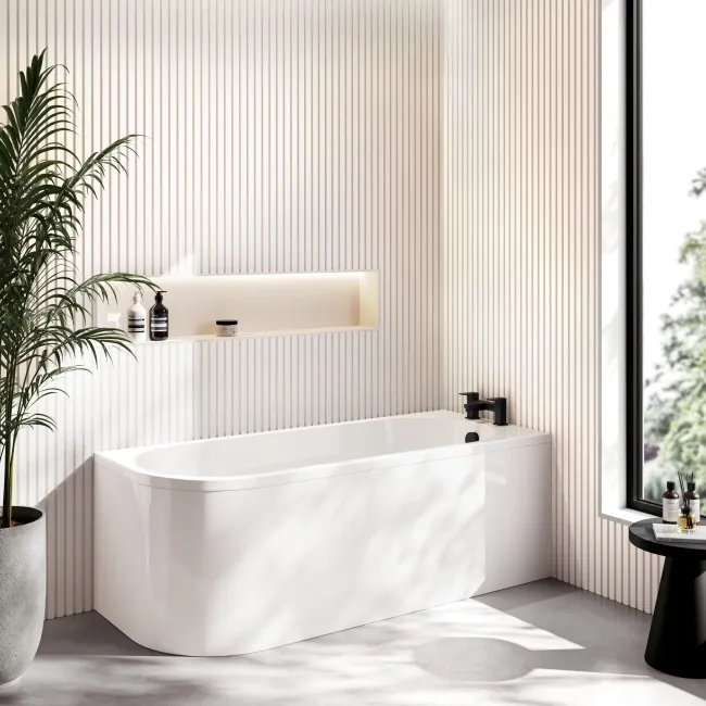 Turku 1700mm Space Saving Bath - Right Handed