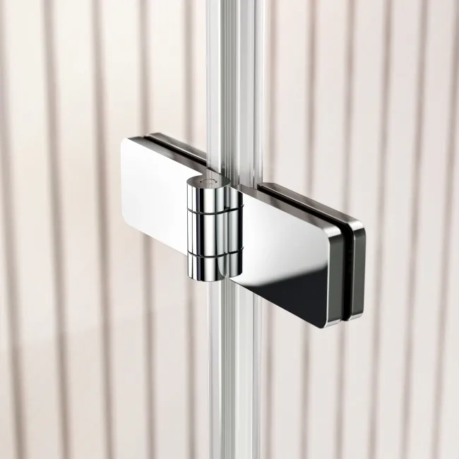 Turku 1600 Space Saving Shower Bath & 6mm Easy Clean Chrome Folding Bath Screen - Left Handed