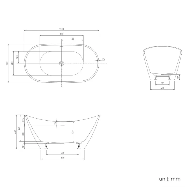 Somer 1500 Freestanding Bath