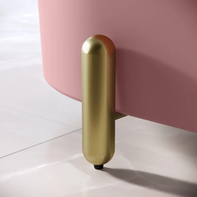 Shore 1700 Matt Pink Freestanding Bath - Gold Feet
