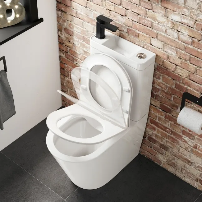 Boston 2-In-1 Combined Wash Basin & Rimless Toilet With Premium Soft Close Slim Seat