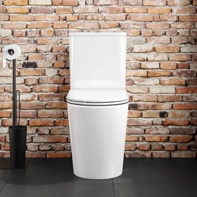 Boston Rimless Comfort Height Close Coupled Toilet With Premium Soft Close Slim Seat