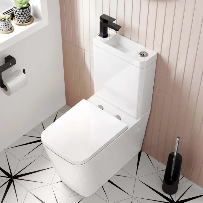 Nevada 2-In-1 Combined Wash Basin & Rimless Toilet With Premium Soft Close Seat