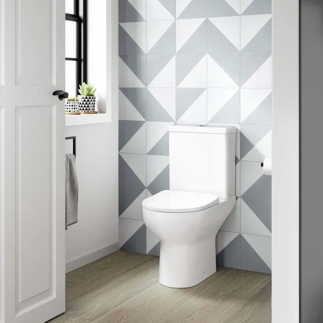 Manhattan Slimline 560 Depth Rimless Close Coupled Toilet With Soft Close Seat