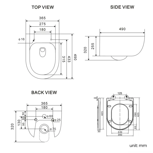 Tulsa Rimless Wall Hung Toilet With Premium Soft Close Seat