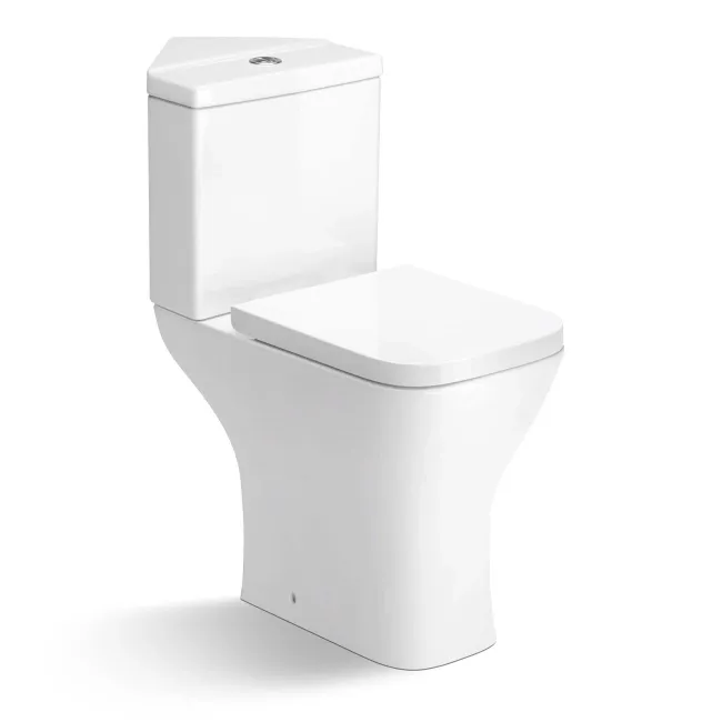 Atlanta Comfort Height Close Coupled Corner Toilet With Soft Close Seat