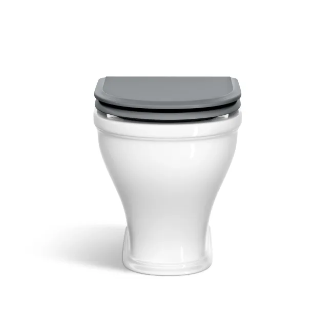 Kansas Traditional Rimless Back To Wall Toilet With Dove Grey Wooden Seat