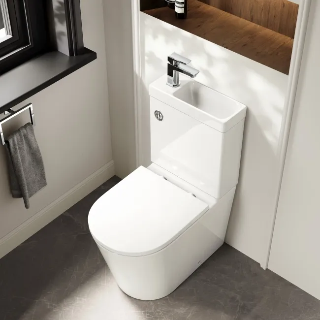 Loma 2-In-1 Combined Wash Basin & Rimless Toilet With Premium Soft Close Seat