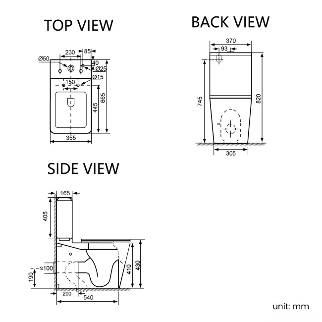 Kent Rimless Close Coupled Toilet With Premium Soft Close Slim Seat