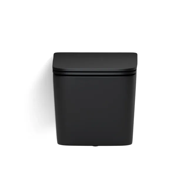 Kent Matt Black Rimless Tornado Wall Hung Toilet With Premium Soft Close Slim Seat