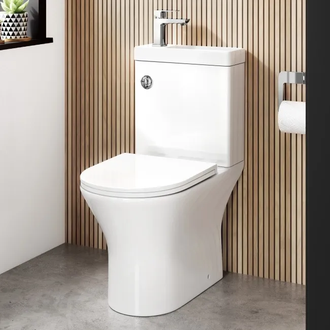 Brooklyn 2-In-1 Combined Wash Basin & Rimless Toilet With Premium Soft Close Slim Seat