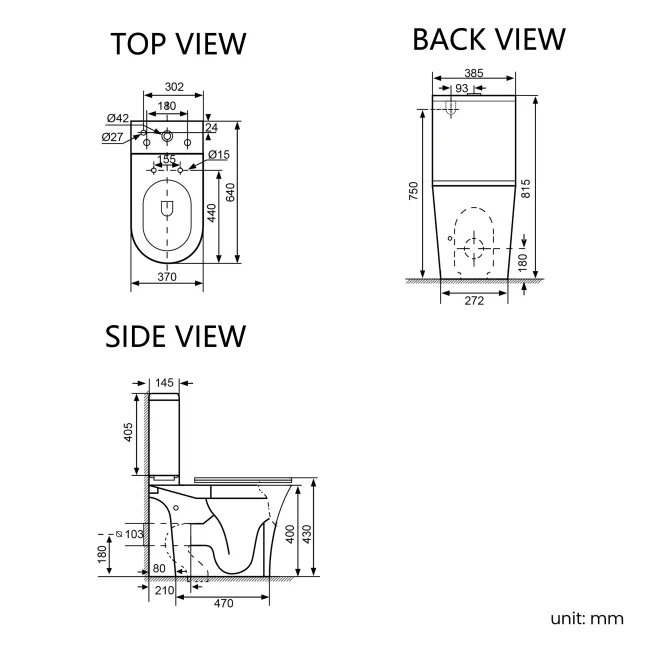 Brooklyn Rimless Close Coupled Toilet With Soft Close Seat