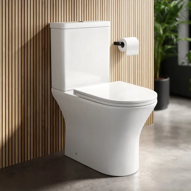 Brooklyn Rimless Close Coupled Toilet With Premium Soft Close Slim Seat