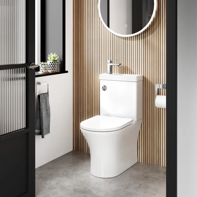 Brooklyn 2-In-1 Combined Wash Basin & Rimless Toilet With Soft Close Seat