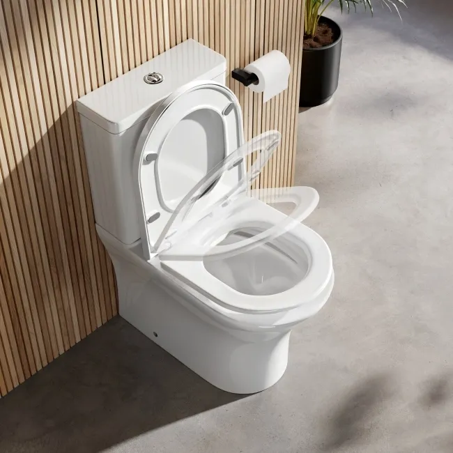 Brooklyn Rimless Fully Back To Wall Close Coupled Toilet With Soft Close Seat