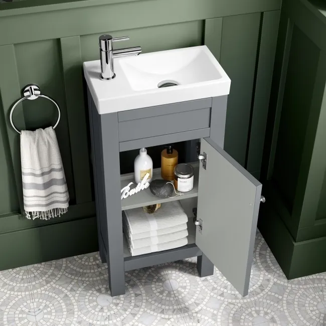 Bermuda Dove Grey Cloakroom Basin Vanity 400mm