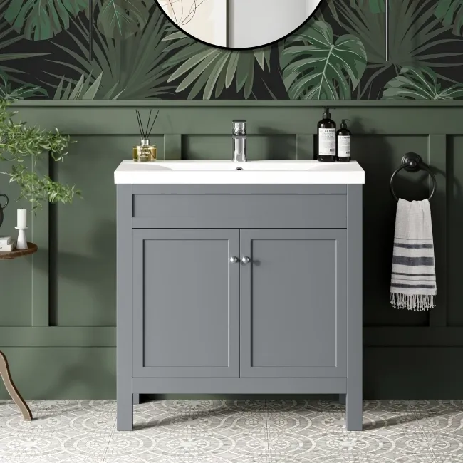 Bermuda Dove Grey Basin Vanity 800mm