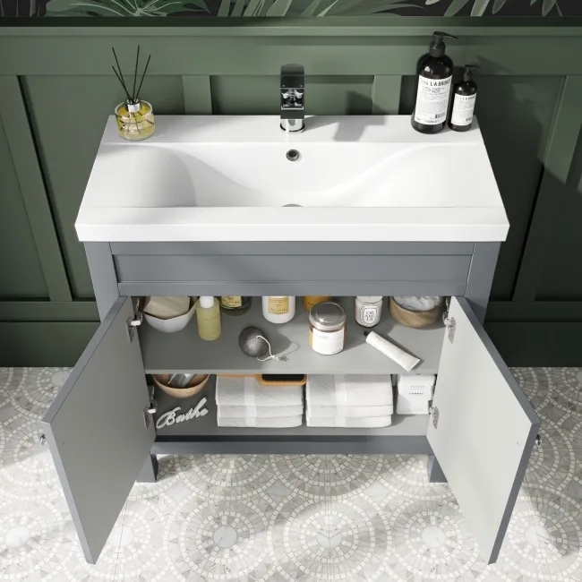 Bermuda Dove Grey Basin Vanity 800mm