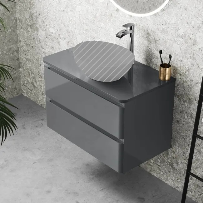 Corsica Storm Grey Wall Hung Drawer Vanity 800mm