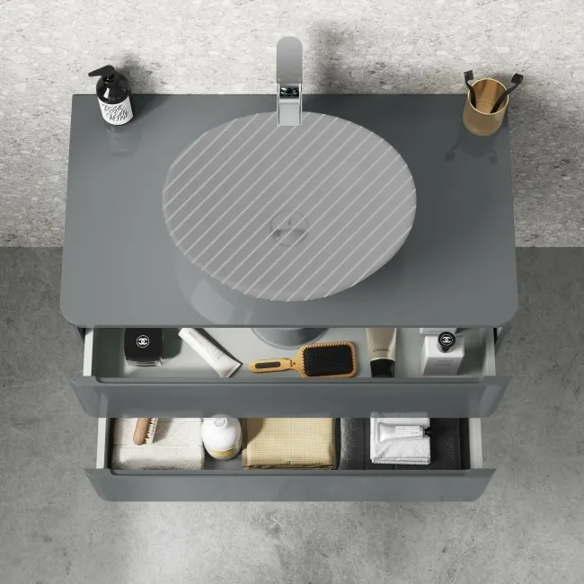 Corsica Storm Grey Wall Hung Drawer Vanity 800mm