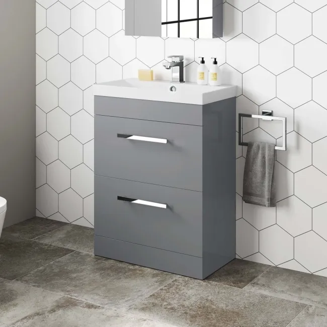 Avon Stone Grey Basin Drawer Vanity 600mm
