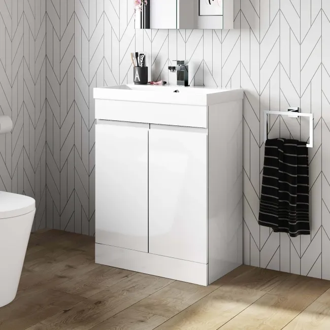 Trent Gloss White Basin Vanity 600mm