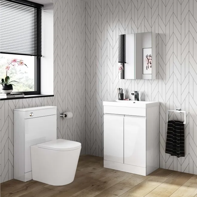 Trent Gloss White Basin Vanity 600mm