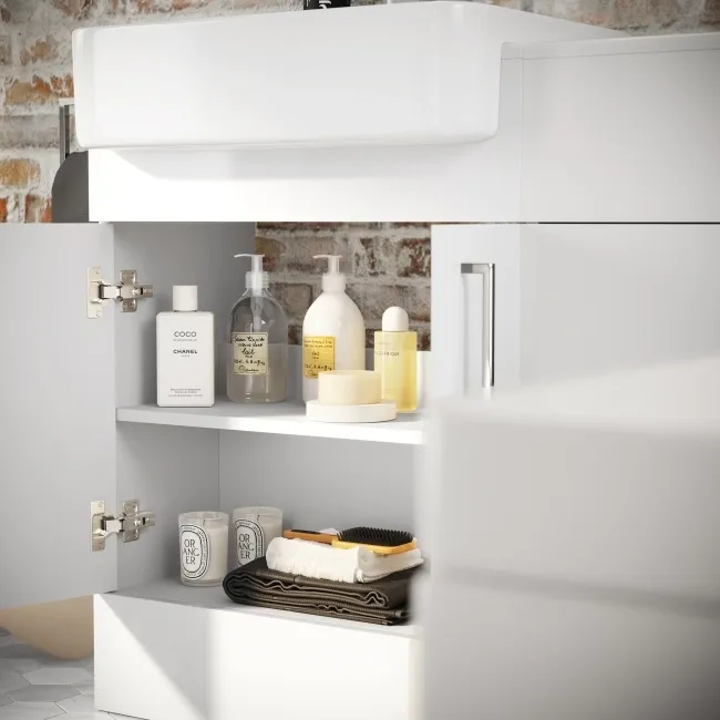 Harper Gloss White Basin Vanity and Back To Wall Toilet Unit 1200mm