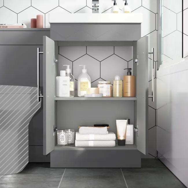 Avon Stone Grey Basin Vanity and Back To Wall Unit 1000mm