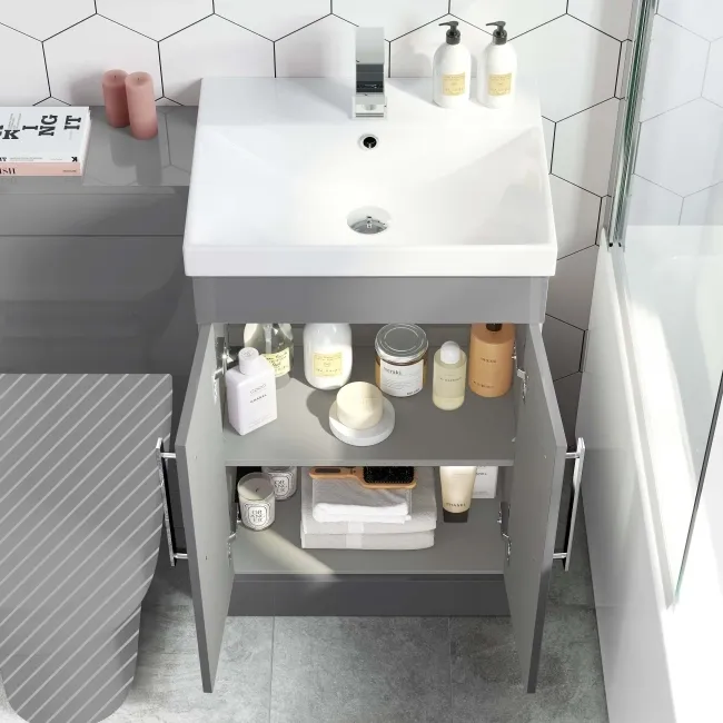 Avon Stone Grey Basin Vanity and Back To Wall Unit 1000mm