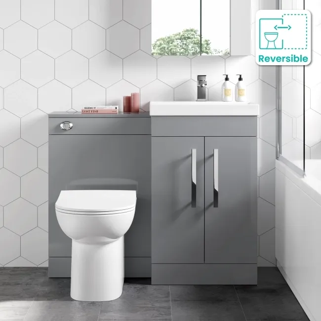 Avon Stone Grey Combination Vanity Basin and Aruba Toilet 1000mm