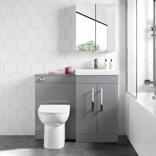 Avon Stone Grey Combination Vanity Basin and Aruba Toilet 1000mm
