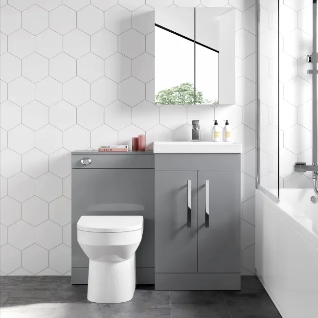 Avon Stone Grey Combination Vanity Basin and Miami Toilet 1000mm