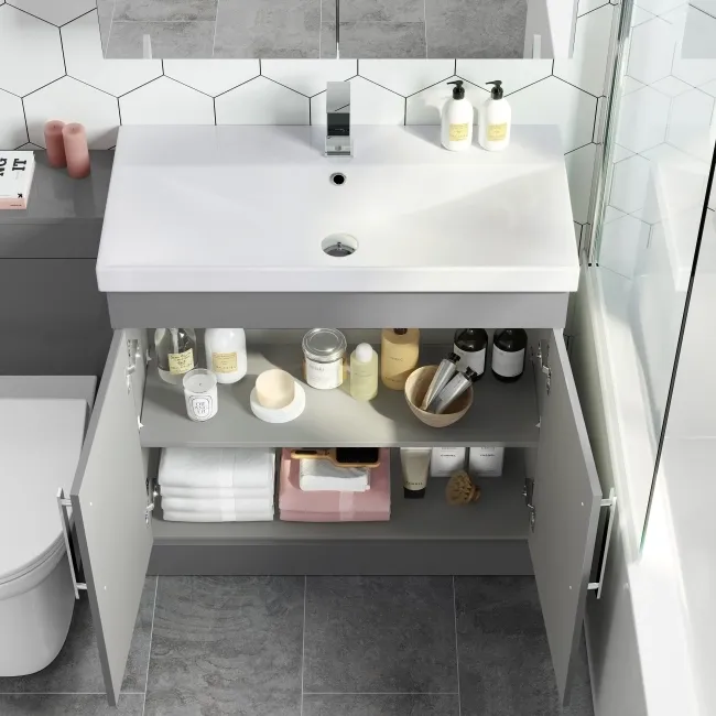 Avon Stone Grey Combination Vanity Basin and Aruba Toilet 1300mm