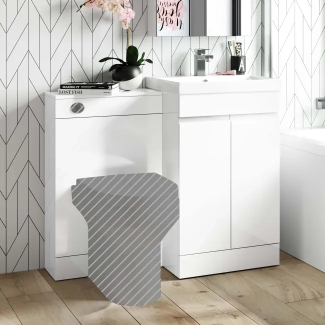 Trent Gloss White Basin Vanity and Back To Wall Unit 1000mm