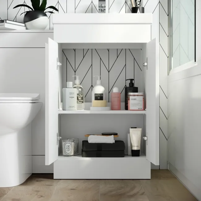 Trent Gloss White Combination Vanity Basin and Aruba Toilet 1000mm