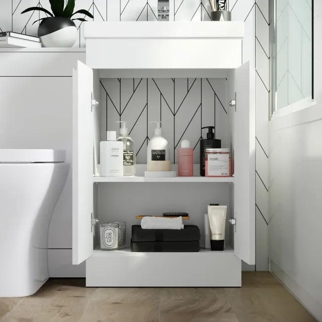 Trent Gloss White Combination Vanity Basin and Atlanta Toilet 1000mm