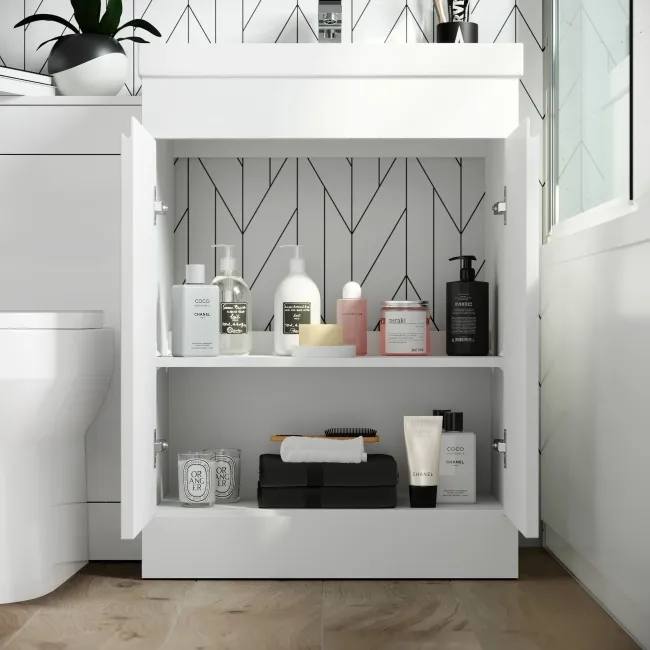 Trent Gloss White Combination Vanity Basin and Miami Toilet 1100mm