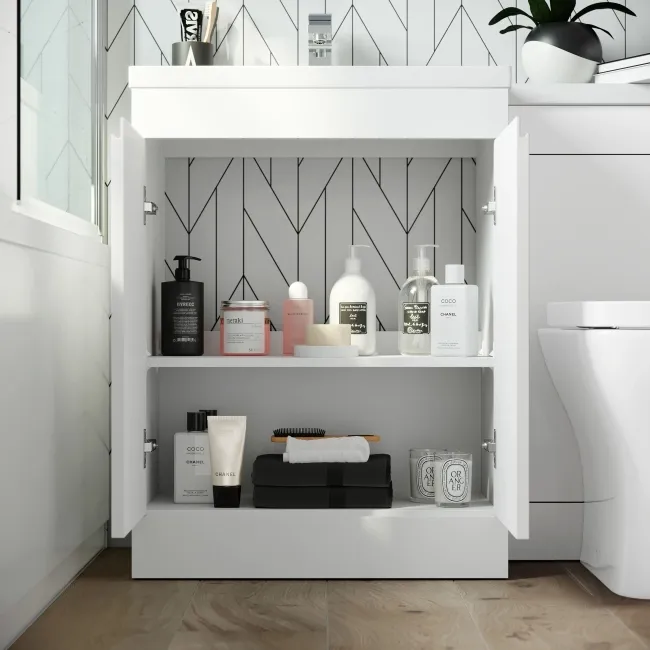 Trent Gloss White Combination Vanity Basin and Atlanta Toilet 1100mm - Left Handed