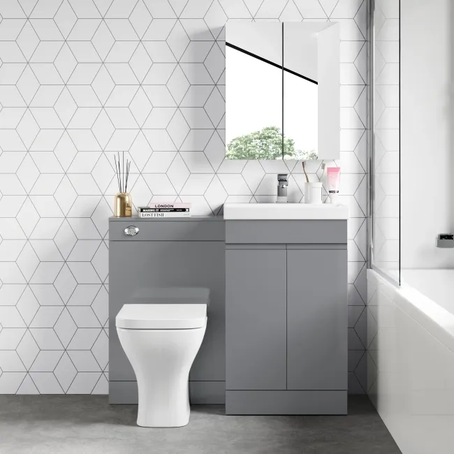 Trent Stone Grey Combination Vanity Basin and Atlanta Toilet 1000mm