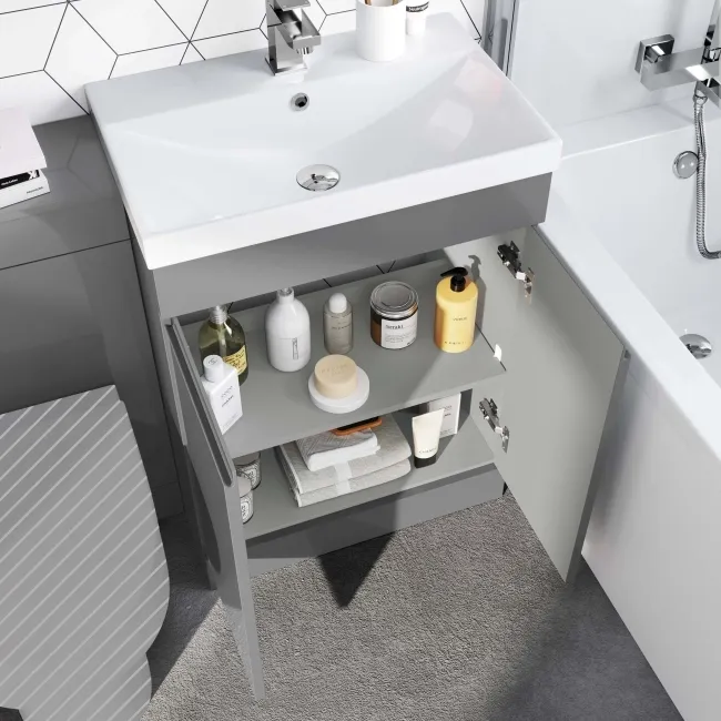 Trent Stone Grey Basin Vanity and Back To Wall Unit 1100mm