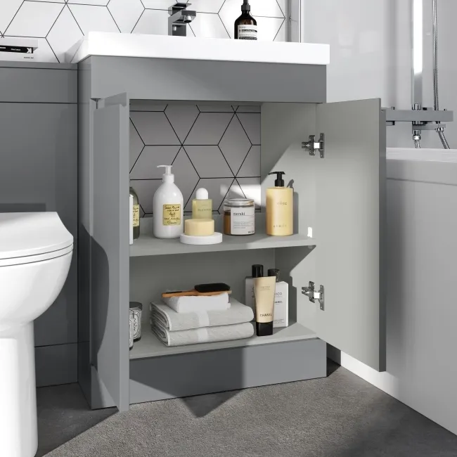 Trent Stone Grey Combination Vanity Basin and Aruba Toilet 1100mm