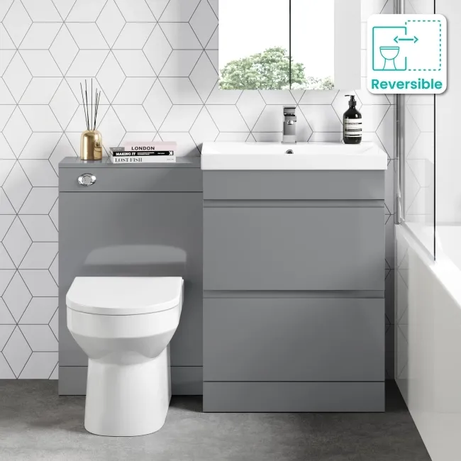 Trent Stone Grey Combination Basin Drawer and Miami Toilet 1100mm