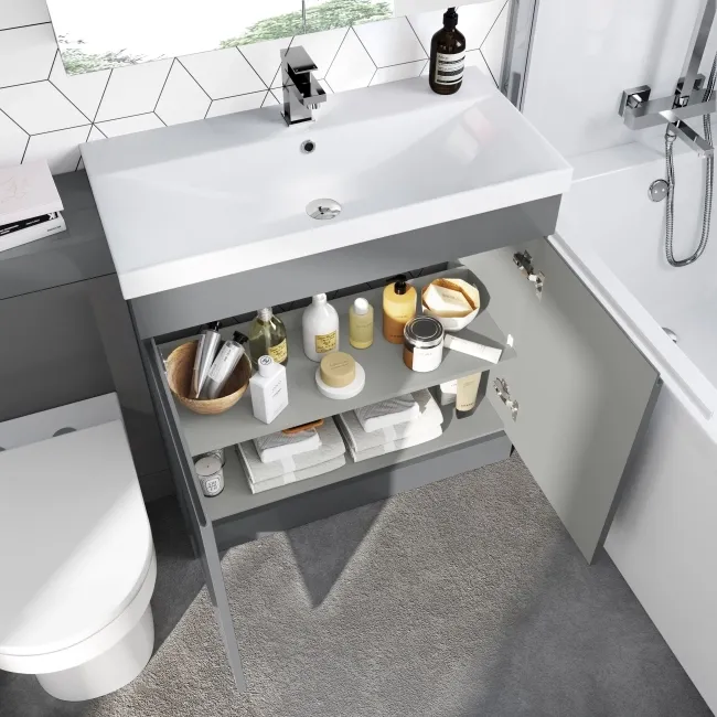 Trent Stone Grey Combination Vanity Basin and Miami Toilet 1300mm
